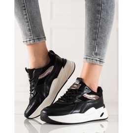 Ideal Shoes Zapatillas en la plataforma negro 2
