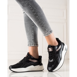 Ideal Shoes Zapatillas en la plataforma negro 3