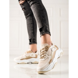 Marquiz Zapatillas de moda beige marrón 1