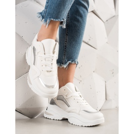 TRENDI Zapatillas De Moda beige blanco 3