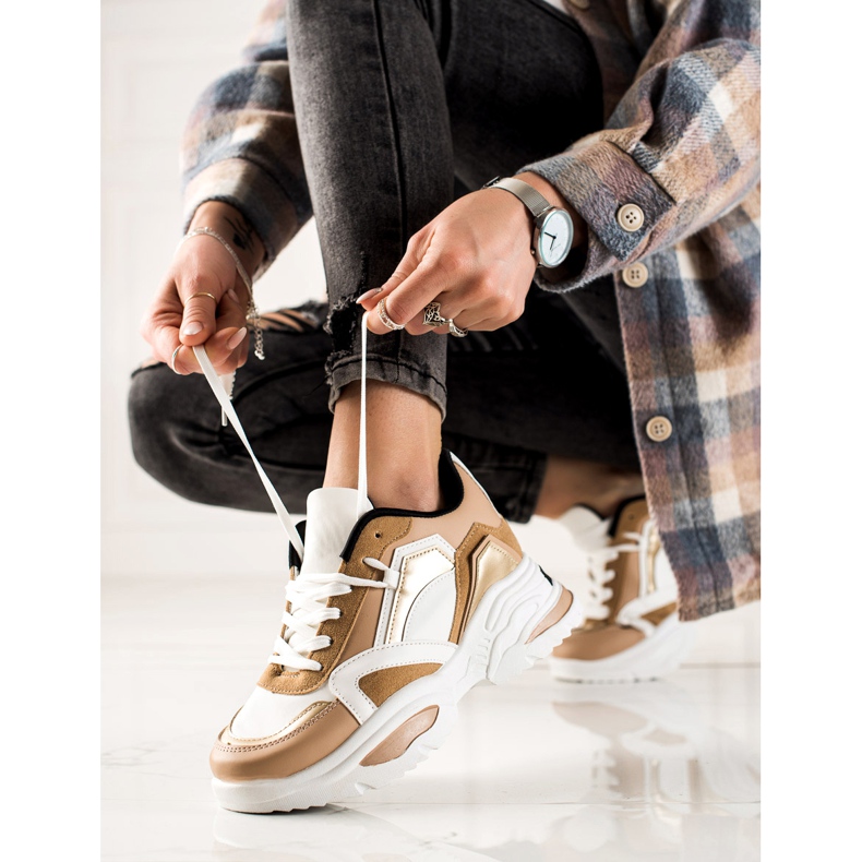 TRENDI Zapatillas De Moda blanco marrón 1