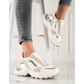 TRENDI Zapatillas con estilo blanco multicolor 3