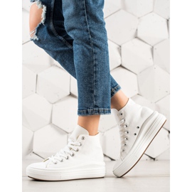 TRENDI Zapatillas de moda en la plataforma blanco 1