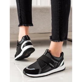TRENDI Zapatillas con estilo con velcro negro 4