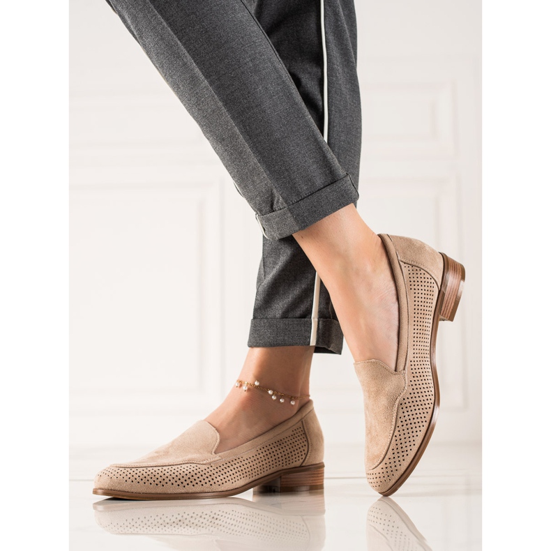 Vinceza Zapatos ante calados beige 1