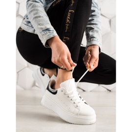Fashion Zapatillas de moda en la plataforma blanco negro 3