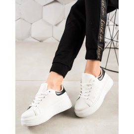 Fashion Zapatillas de moda en la plataforma blanco negro 1