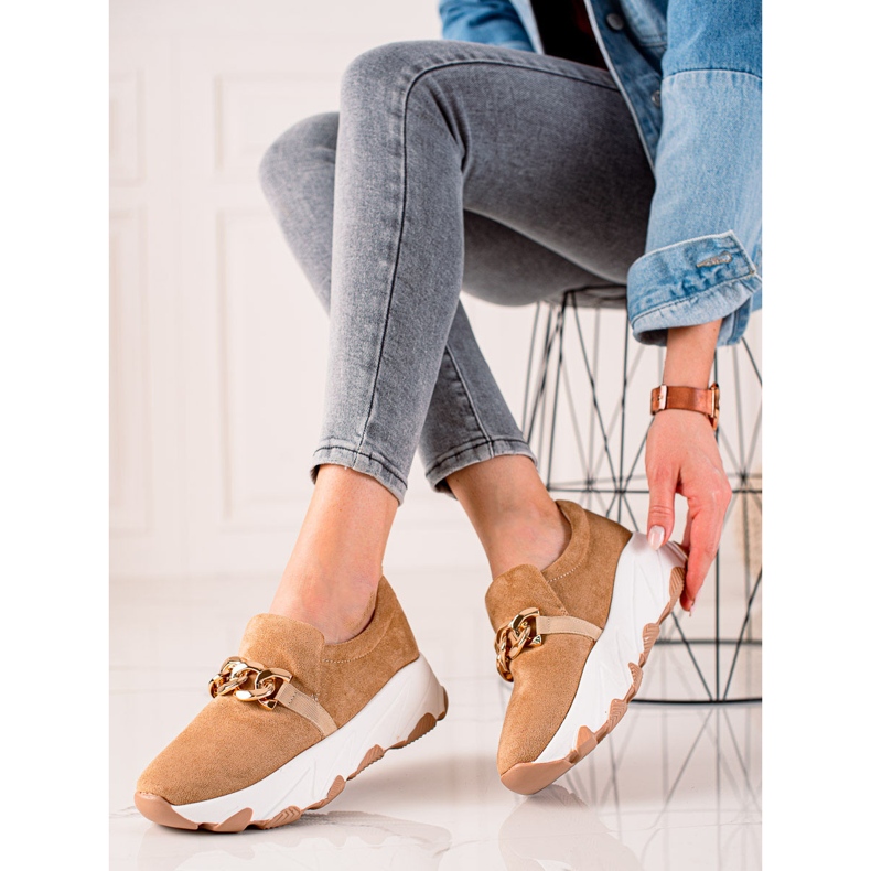 W. Potocki Zapatillas Potocki de ante beige 1