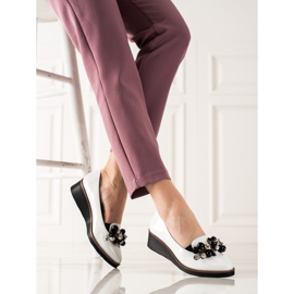W. Potocki Zapatos de cuña elegantes blanco 2