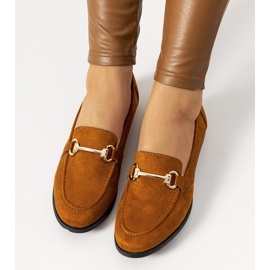 Mocasín tacón plano Tracy marrón amarillo 1
