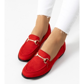 Mocasines rojos de tacón plano de Tracy 1