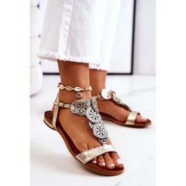 Lewski Shoes Sandalias Piel Caladas Lewski 3049 Dorado 2