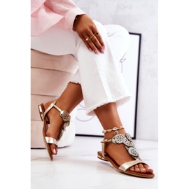 Lewski Shoes Sandalias Piel Caladas Lewski 3049 Dorado 4