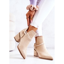 PS1 Botas Vaqueras De Ante Beige Con Rayas Inessa 4