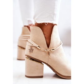 PS1 Botas Vaqueras De Ante Beige Con Rayas Inessa 7