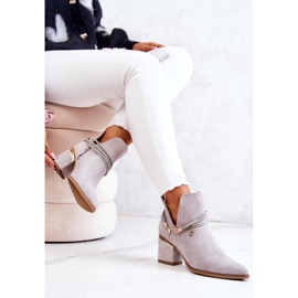 PS1 Botas Vaqueras De Ante Gris Con Rayas Inessa 6