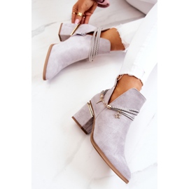 PS1 Botas Vaqueras De Ante Gris Con Rayas Inessa 7