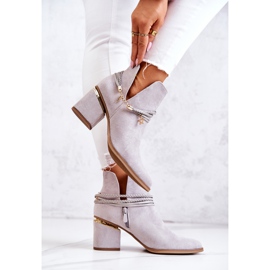 PS1 Botas Vaqueras De Ante Gris Con Rayas Inessa 4