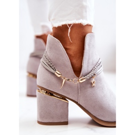 PS1 Botas Vaqueras De Ante Gris Con Rayas Inessa 1