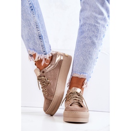 PF1 Zapatos deportivos de cuero en una plataforma Mary Ann beige 3