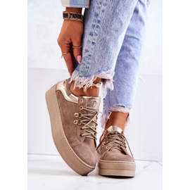 PF1 Zapatos deportivos de cuero en una plataforma Mary Ann beige 8