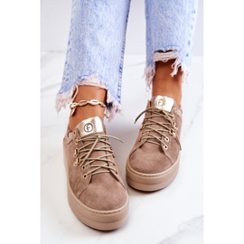 PF1 Zapatos deportivos de cuero en una plataforma Mary Ann beige 5