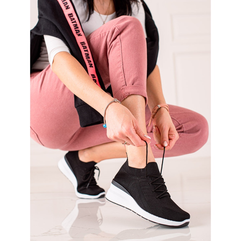 Goodin Zapatos de cuña con cordones negro 1 Goodin Zapatos de cuña con cordones negro 1