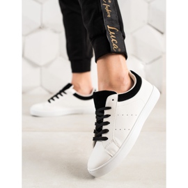 TRENDI Deportivas Blancas Con Ecopiel blanco negro 1