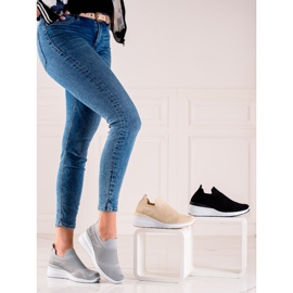 Goodin Zapatillas de cuña sin cordones gris 1