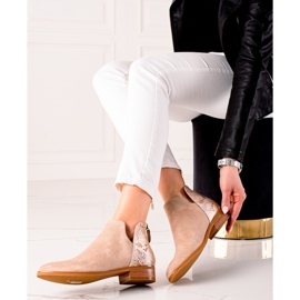 Botas beige con abertura VINCEZA marrón 2