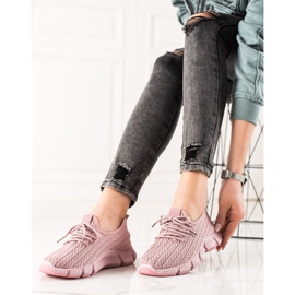 TRENDI Zapatos deportivos rosas rosado 2