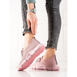 TRENDI Zapatos deportivos rosas rosado 1