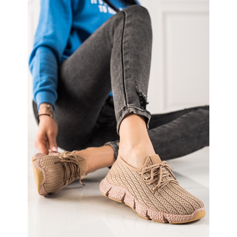 TRENDI Zapatos deportivos marrones beige 1