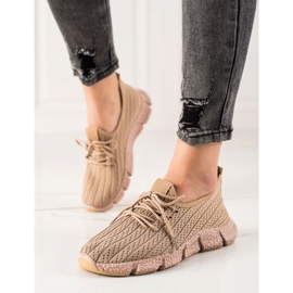 TRENDI Zapatos deportivos marrones beige 3