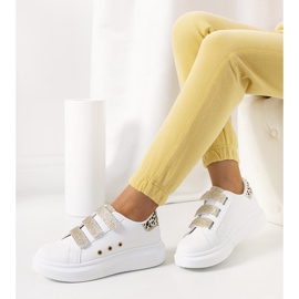 Deportivas de mujer Herrick en blanco y dorado 1