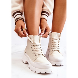 PS1 Botas de montaña Faithfull atadas en beige crudo 6