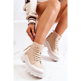 PS1 Botas de montaña Faithfull beige oscuro atadas 4