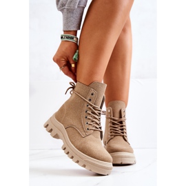 PS1 Botas Hurricane beige oscuro de ante anudadas 2