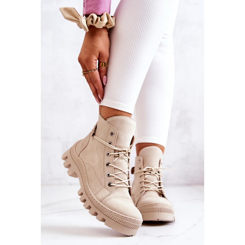 PK1 Botas Trapper Atadas Marsha Beige 2
