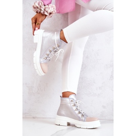 PK1 Botas Letty de Cuero Plateadas beige plata 4
