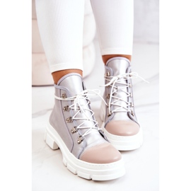 PK1 Botas Letty de Cuero Plateadas beige plata 6