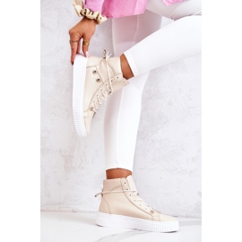 PK1 Zapatillas Bota Alta Piel Beige Ashlee 5