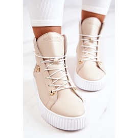 PK1 Zapatillas Bota Alta Piel Beige Ashlee 6