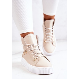 PK1 Zapatillas Bota Alta Piel Beige Ashlee 4