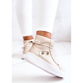 PK1 Zapatillas Bota Alta Piel Beige Ashlee 7