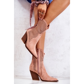 FB1 Botas Vaqueras Caladas Sobre Un Poste Rosa Caroline rosado 4