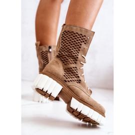 Botas Altas Piel Workers Nicole Camel 2706 marrón 8