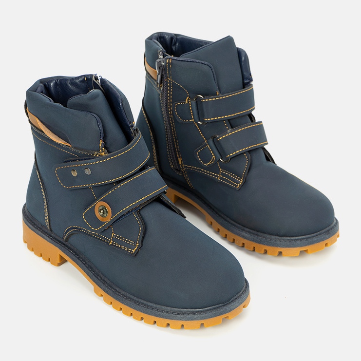 Botas de niño azul marino Marcil amarillo 1