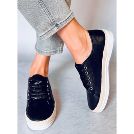 Alpargatas negras con cordones Zillo negro 2