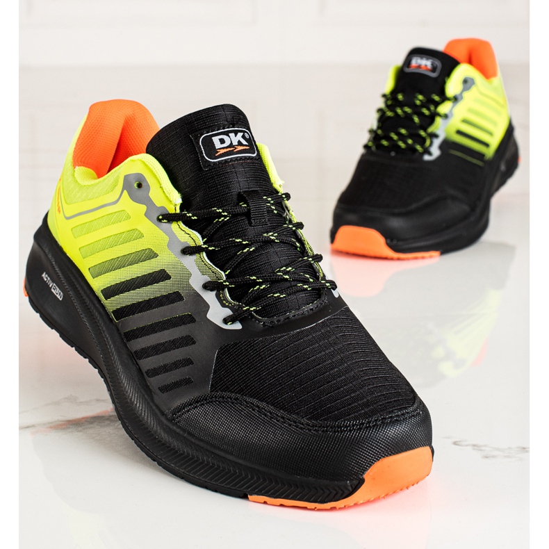 DK Zapatos deportivos para hombres en la plataforma negro verde 1